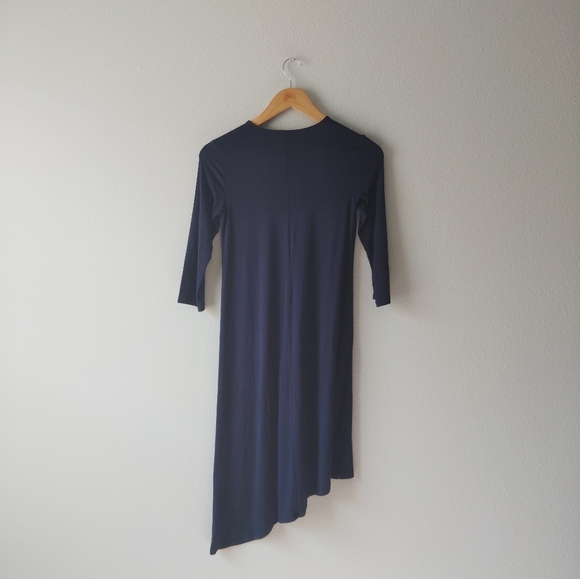 Eileen Fisher Navy Asymmetrical Dress - Picture 3 of 9